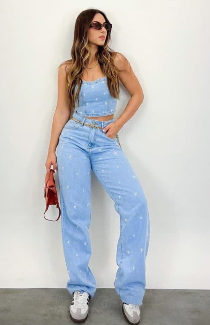 Calça Jeans Wide Leg