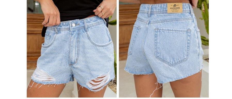 Short Alto Barra a Fio Alcance Jeans